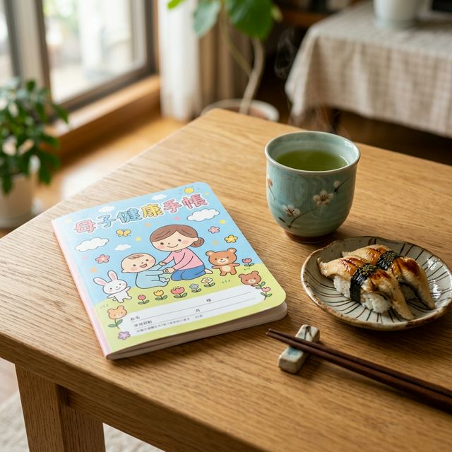 Japanese Maternal Handbook and safe cooked sushi