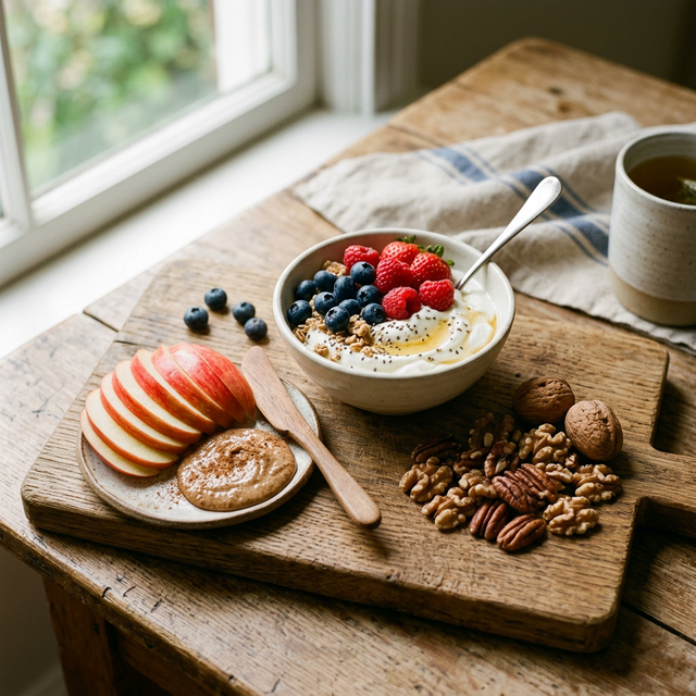 A platter of healthy, nutrient-dense snacks for pregnancy cravings