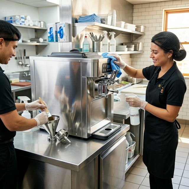 Clean and hygienic soft serve machine maintenance